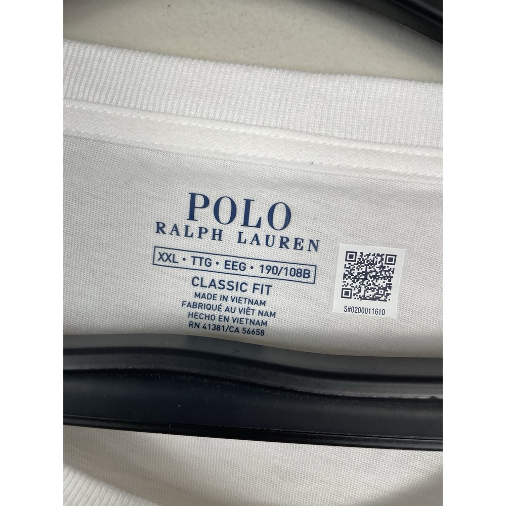 NEW Polo Ralph Lauren Long Sleeve T-Shirt XXL Classic Fit Jersey White Crewneck - Picture 4 of 10